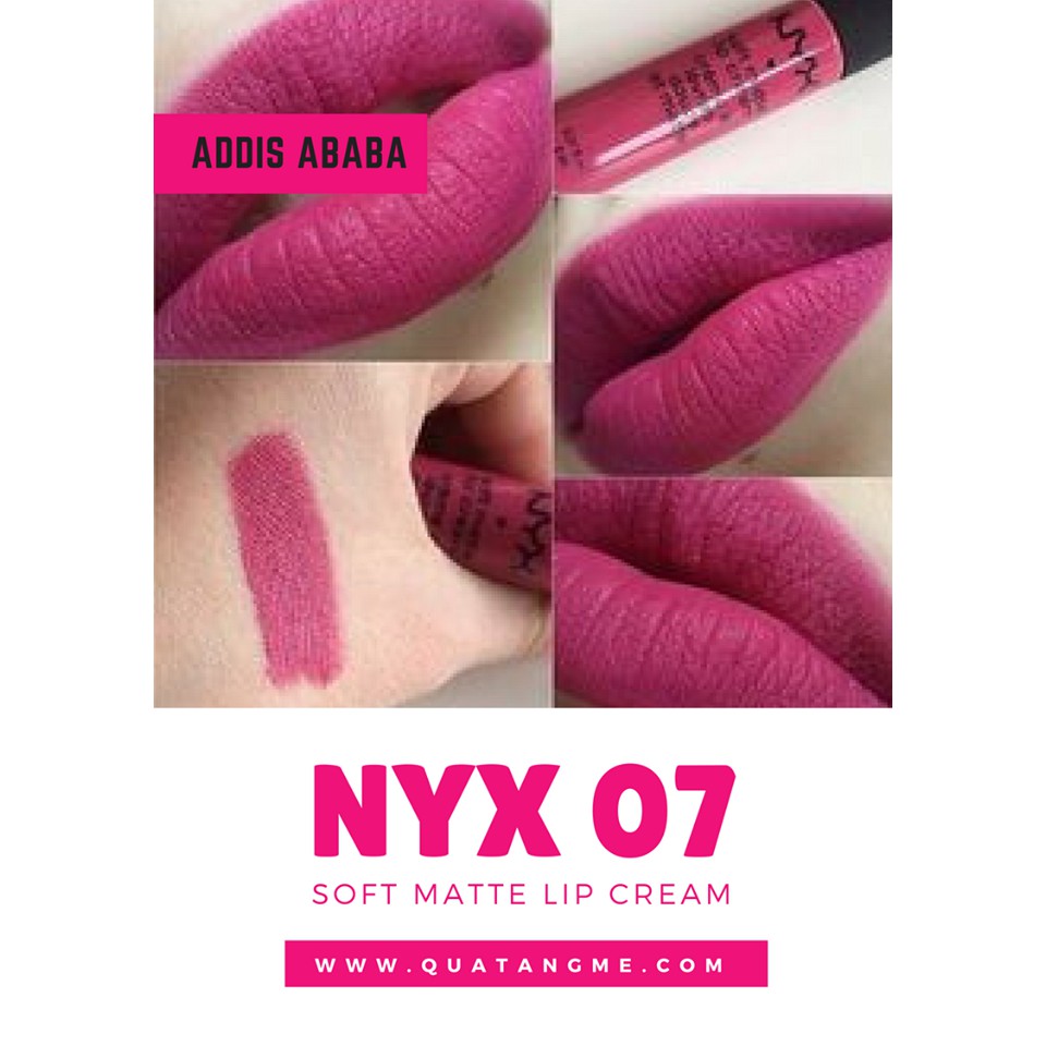 SON KEM NYX SOFT MATTE LIP CREAM 07 ADDIS ABABA CHÍNH HÃNG - 5570