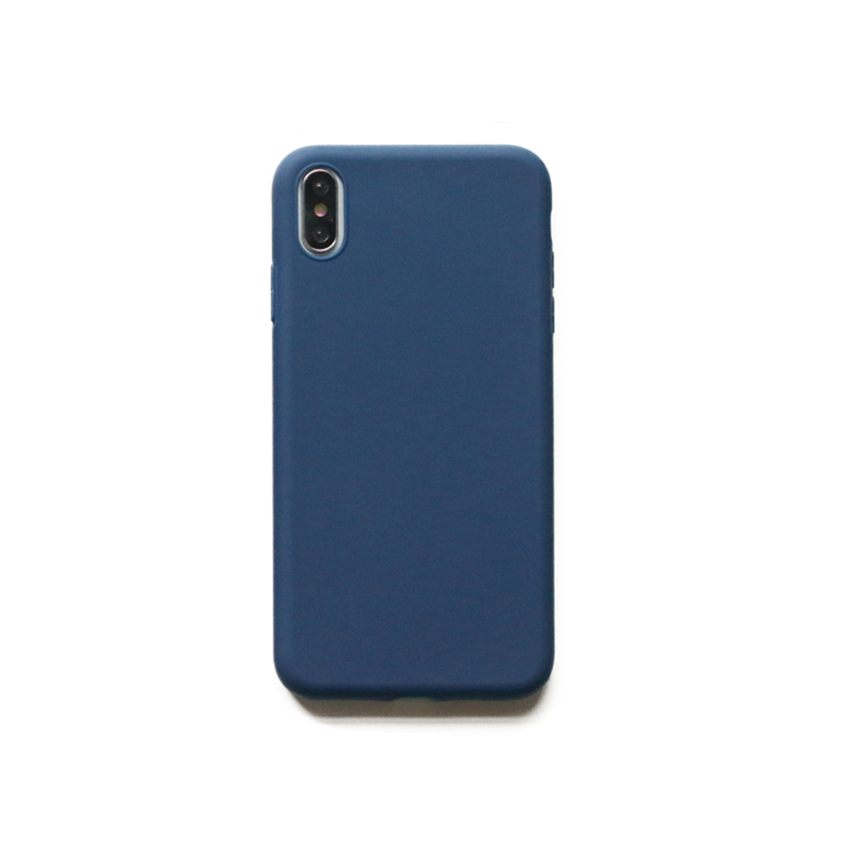 iPhone 12 Mini 11 Pro Max XS XR 8 7 6 6s Plus SE 2020 Ốp điện thoại TPU silicon mềm màu xanh navy cho