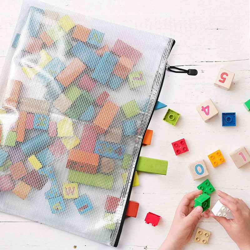 Set 12 Túi Lưới Khóa Kéo Đựng Tài Liệu Khổ A3 Tiện Dụng Ví