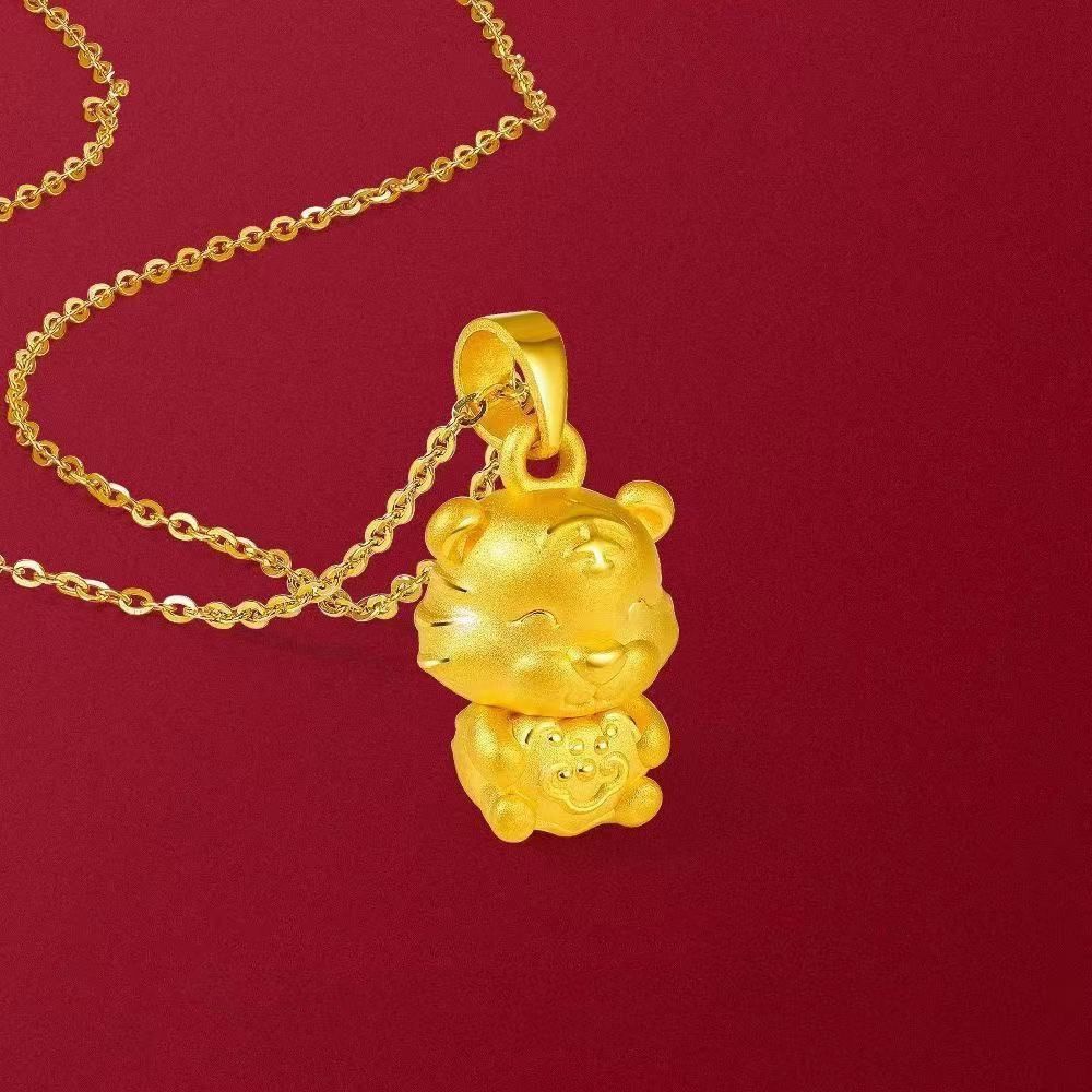 Vòng cổ mặt hình con hổ thiết kế đơn giản sang trọng