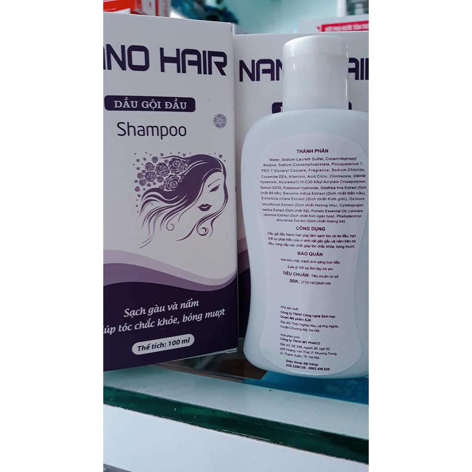 NANO HAIR sạch gàu và nấm, giúp tóc chắc khỏe,bóng mượt.