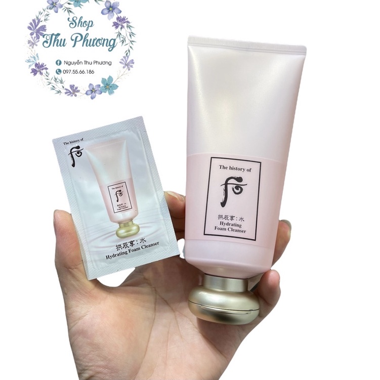 set sữa rửa mặt whoo hồng dưỡng ẩm mịn da 180ml + 40ml