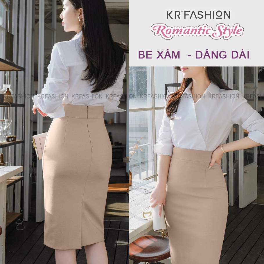 Chân váy dài công sở KRfashion SK2106 Hàn Quốc bút chì đẹp cạp cao 2 lớp, váy nữ dài ôm midi đen cao cấp dáng dài