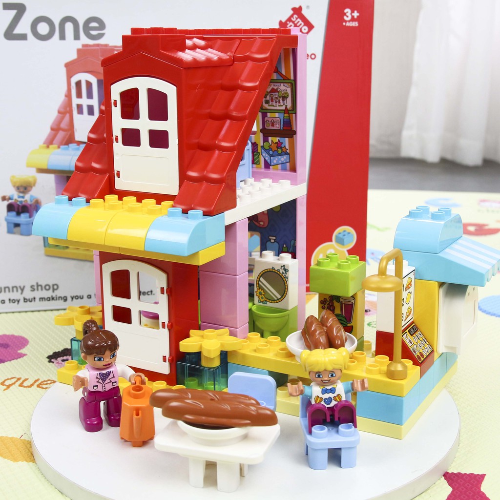 Bộ đồ chơi lắp ghép Smoneo Lego Duplo phương tiện cứu hộ giao thông - 68 mảnh ghép Toyshouse - 77004