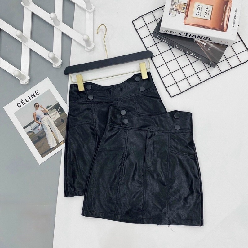 CHÂN VÁY DA DÁNG A KHUY CẠP CAO QUẢNG CHÂU MS17267