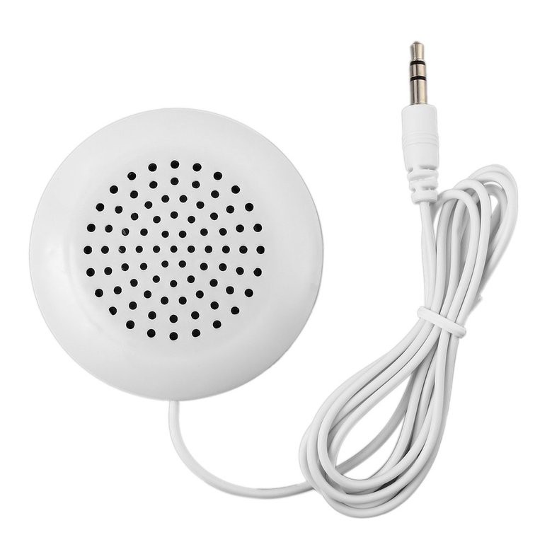 ஐ◕✆Loa gối mini PK màu trắng kết nối jack cắm 3.5mm cho máy nghe nhạc MP3/MP4/iPhone/Ipod/CD