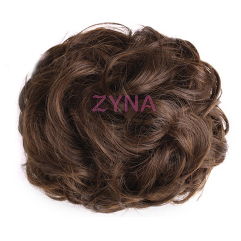 Ready Stock Women Bun Wig Heat Resistant Fiber Female Curly Hair Extension Bun Hairpiece