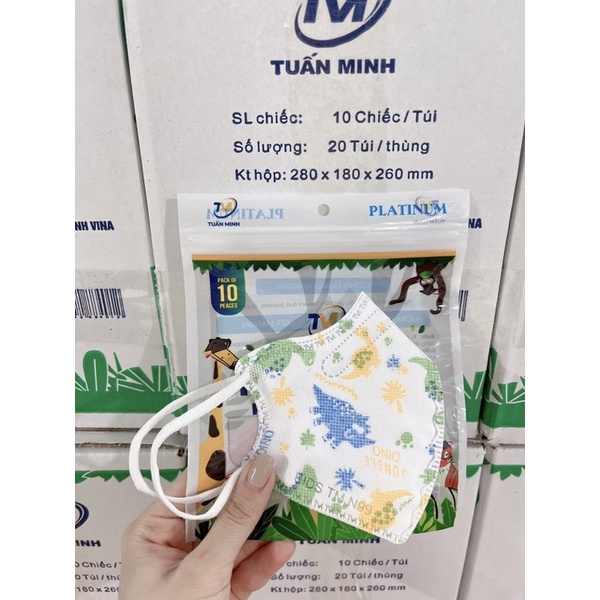 Combo 10 hộp khẩu trang TM. N95  không van trẻ em hàng chính hãng Tuấn Minh