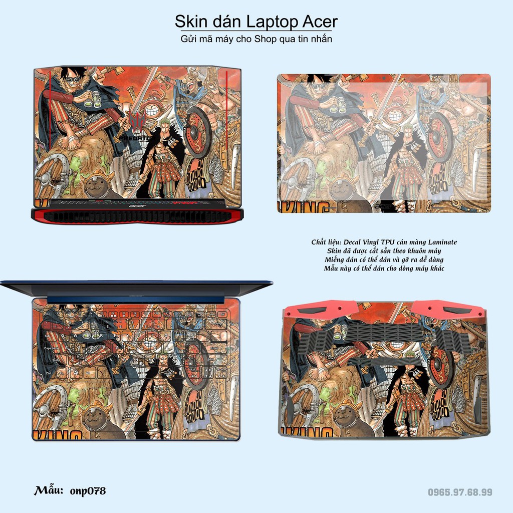 Skin dán Laptop Acer in hình One Piece _nhiều mẫu 6 (inbox mã máy cho Shop)