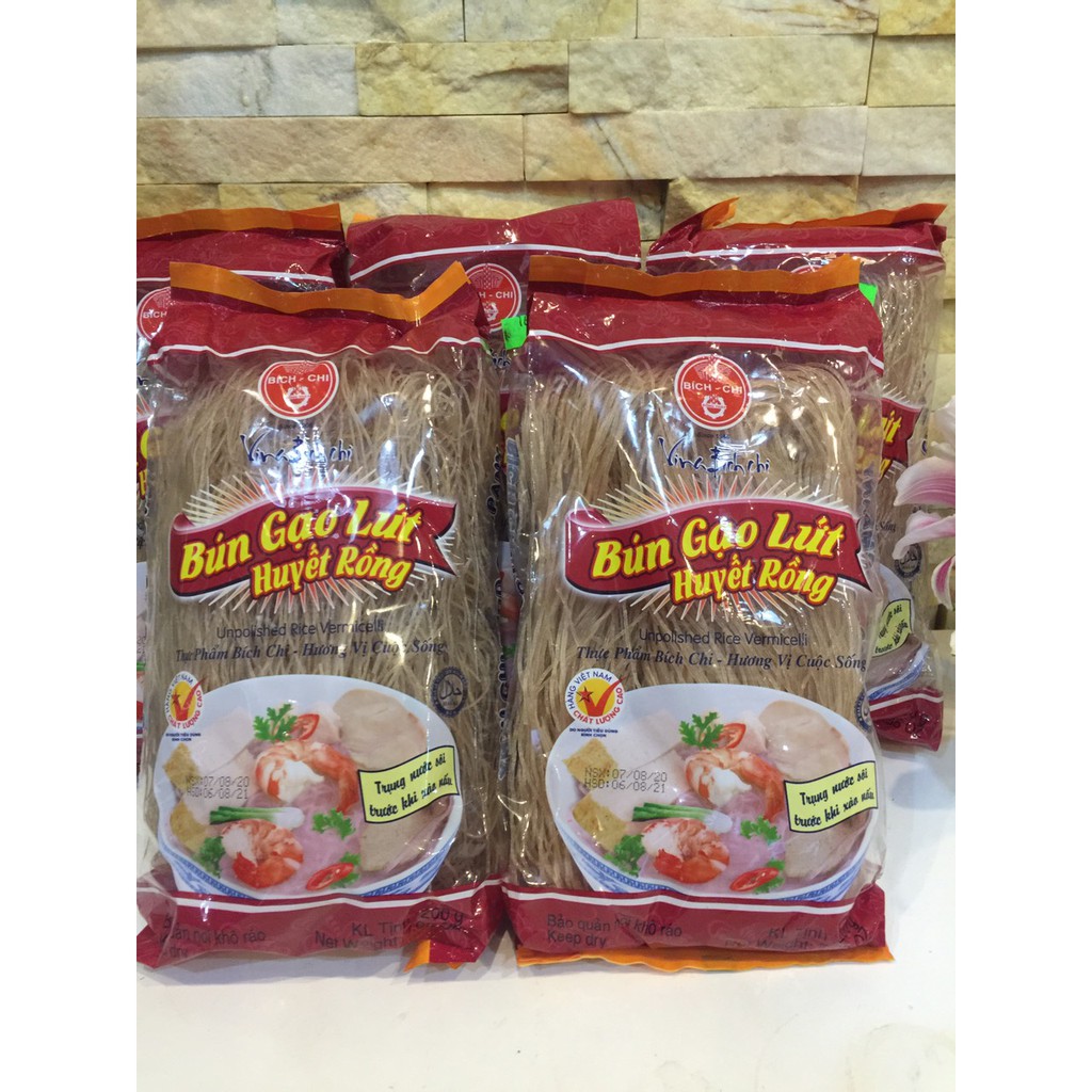 BÚN GẠO LỨT HUYẾT RỒNG VINA BÍCH CHI GÓI 200 GRAM