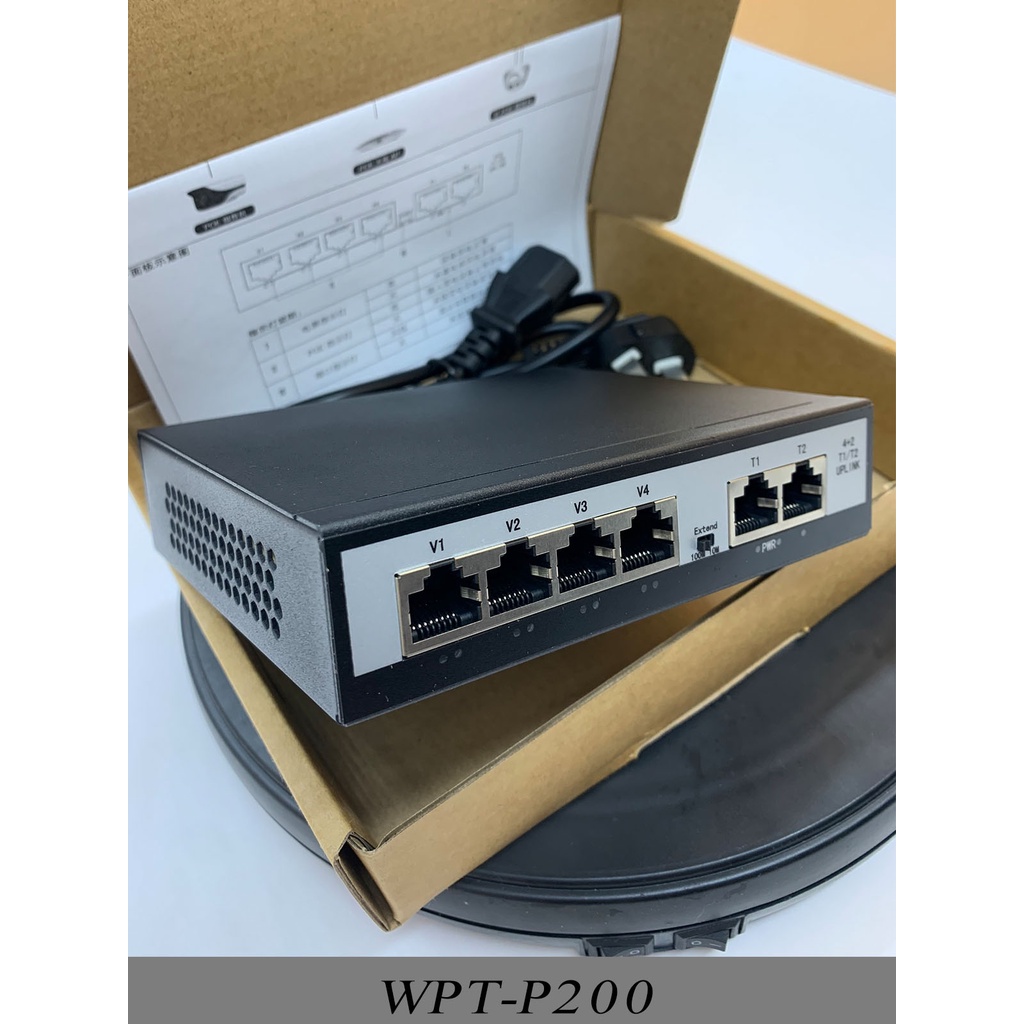 PoE Switch 4 + 2 uplink - nguồn tích hợp cổng chia mạng cho camera ip