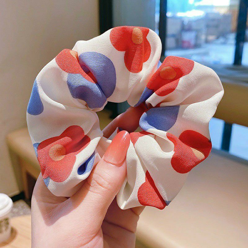 Dây buộc tóc scrunchies, dây cột tóc chun buộc tóc nữ họa tiết hoa quả dễ thương Hàn Quốc.