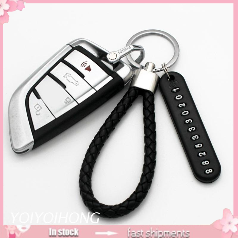 Portable Anti-lost Phone Number Plate Car Keychain Pendant for Key Ring for Key