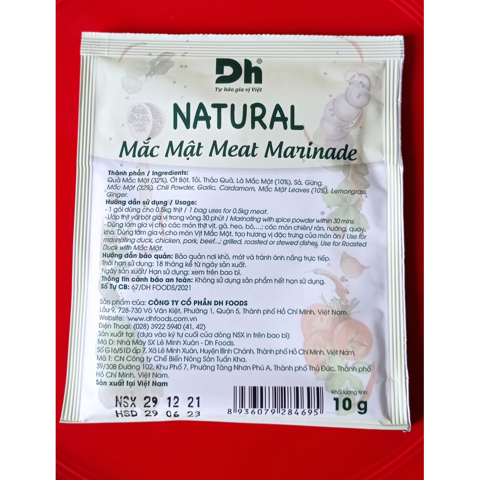 [Hàng mới về] GIA VỊ ƯỚP THỊT LÁ MẮC MẬT [Natural DH FOODS]