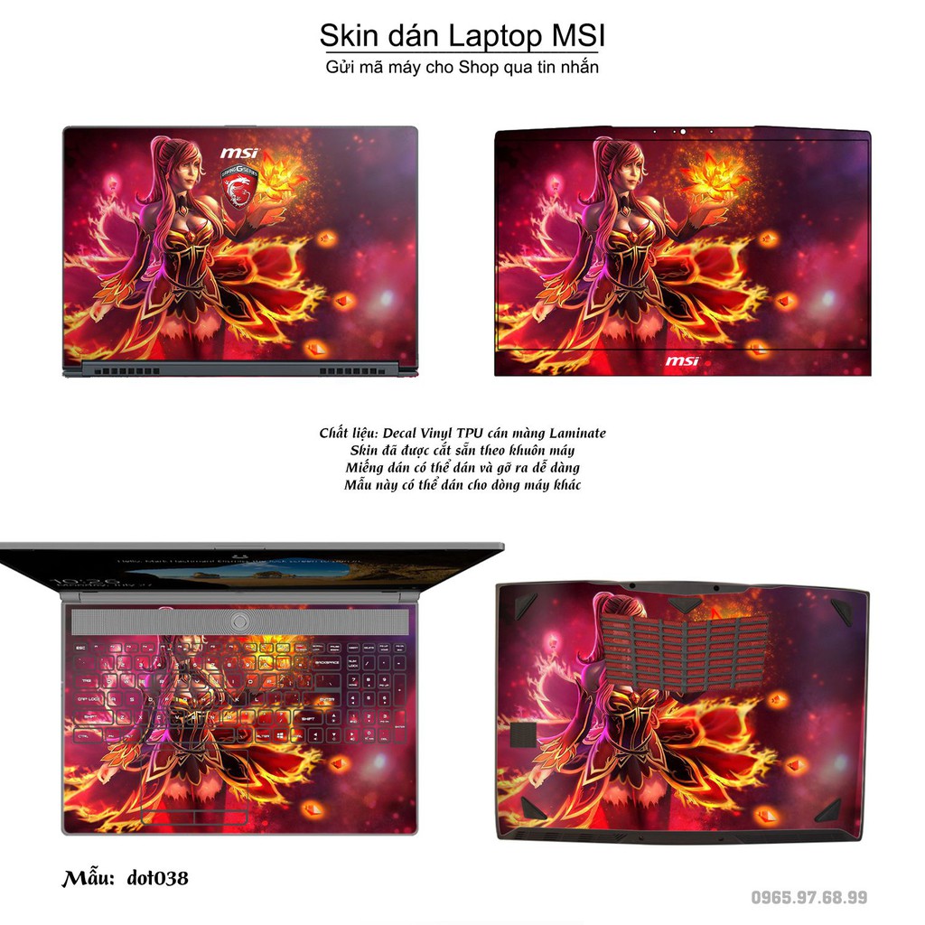 Skin dán Laptop MSI in hình Dota 2 _nhiều mẫu 7 (inbox mã máy cho Shop)