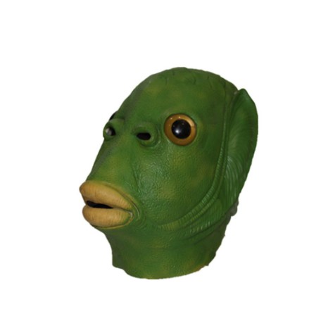 Mặt nạ trùm đầu hóa trang quái vật đầu cá màu xanh lá phù hợp cho Halloween | BigBuy360 - bigbuy360.vn