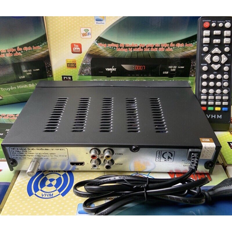 Bộ Truyền Hình Vệ Tinh Vinasat HD-02+ (THVL1,2, ANTV, TTXVN,.HD Miễn Phí)