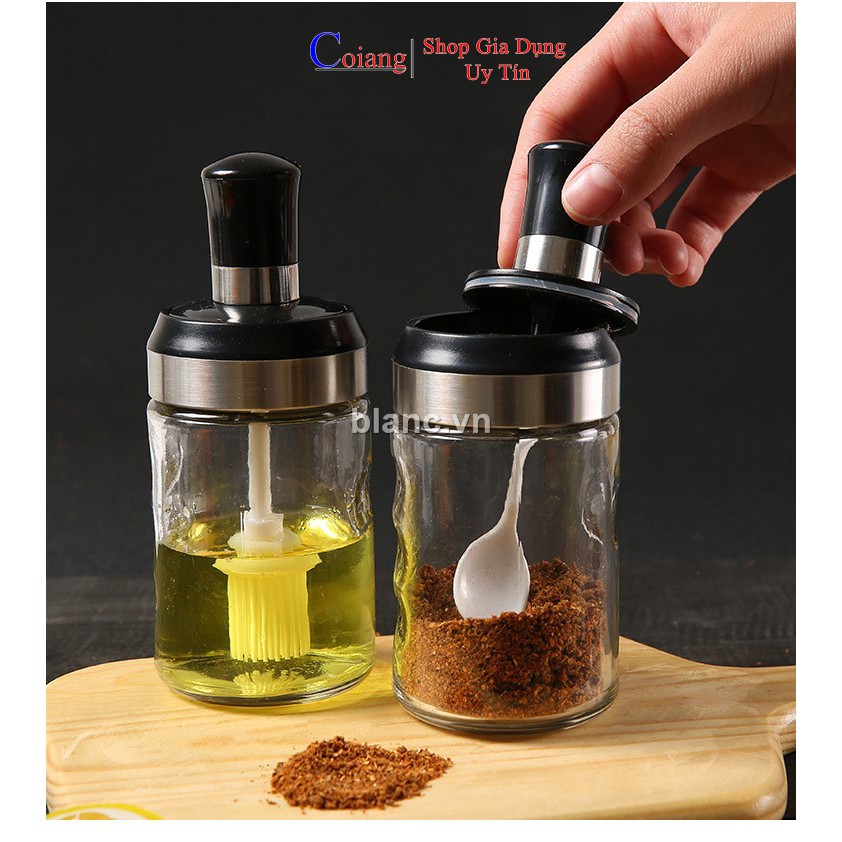 Hũ Đựng Gia Vị chống ẩm kèm thìa muỗng, lọ đựng gia vị thủy tinh 250ml | BigBuy360 - bigbuy360.vn