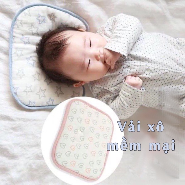 Gối cho bé vải xô mềm Nitori xuất Nhật cho trẻ sơ sinh