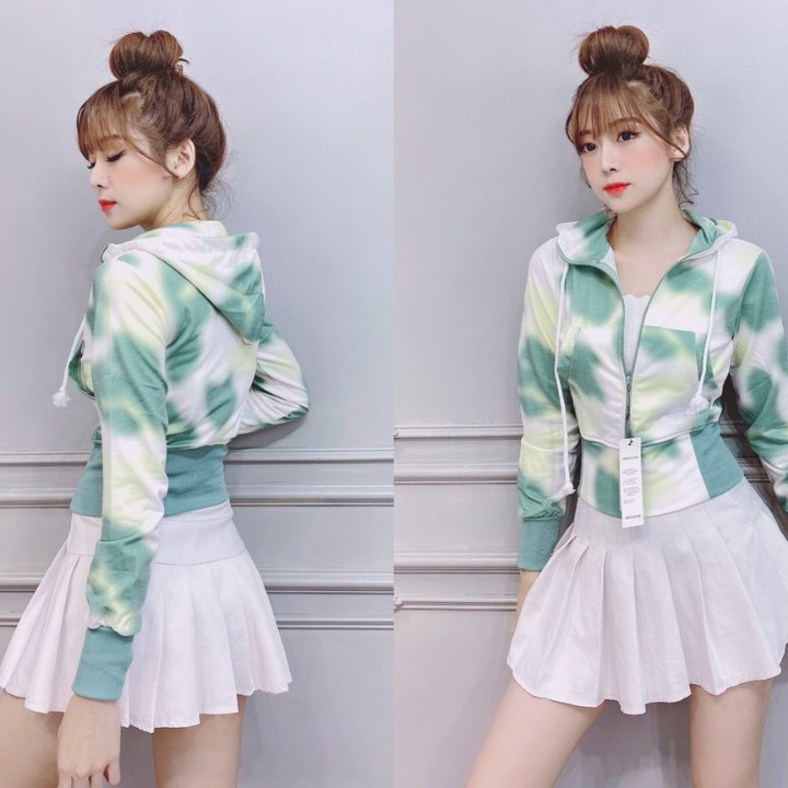 Áo Khoác Nữ Thun Loang Có Nón Mẫu Mới Sành Điệu Đậm Chất Thời Trang | BigBuy360 - bigbuy360.vn