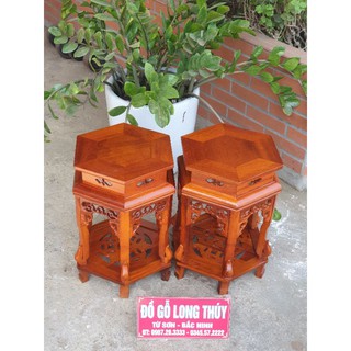 Đôn lục giác gỗ rác gụ