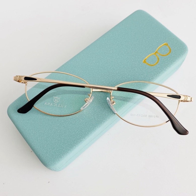 Gọng kính kim loại mắt tròn NỮ Vilicana lắp kính cận - viễn - LOẠN theo yêu cầu