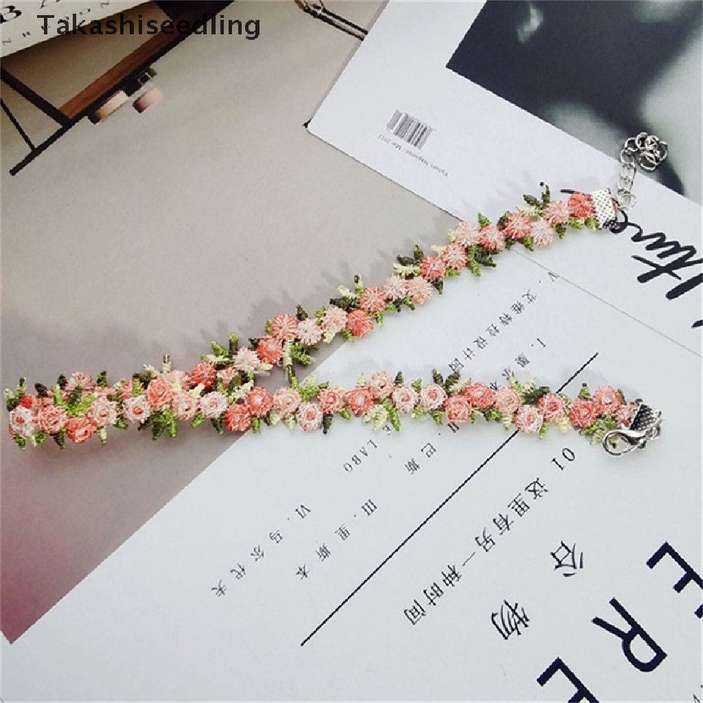 (Takashiseedling) Vòng Cổ Choker Thêu Hoa Lãng Mạn Thời Trang Ngọt Ngào Cho Nữ