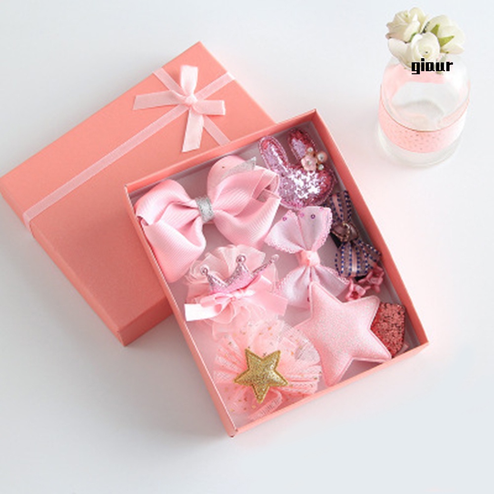 Set 10 kẹp tóc nơ xinh xắn cho bé gái