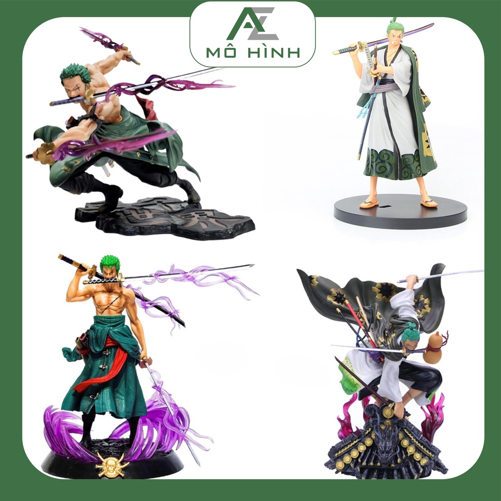 Mô hình One Piece Zoro thợ săn, tổng hợp các trạng thái chiến đấu đỉnh cao, figure anime one piece luffy sanji ace decor