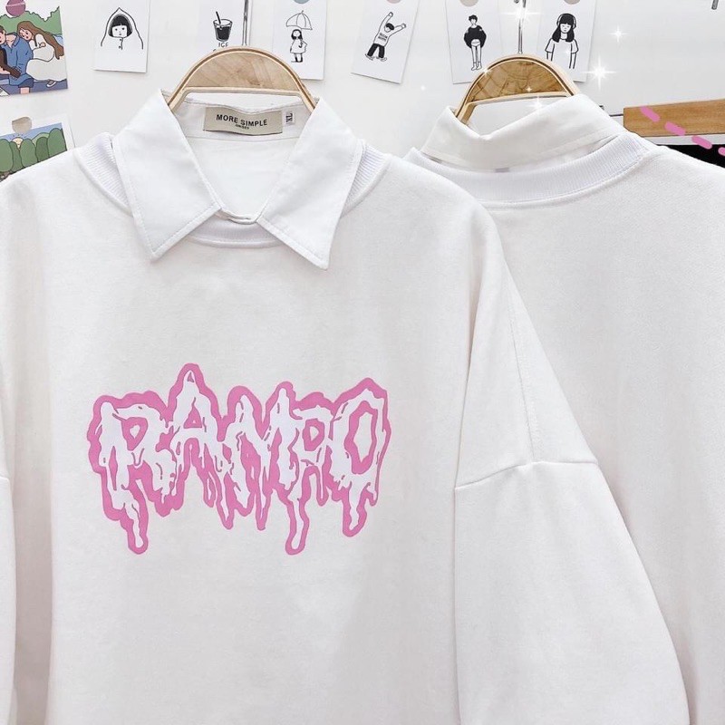 Áo Sweater Nỉ Rambo Form rộng ulzzang unisex ( ảnh thật ) | BigBuy360 - bigbuy360.vn