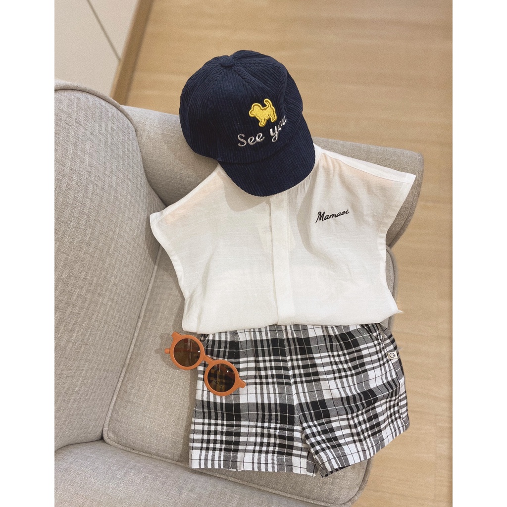 Q42 Quần ngắn bé trai, quần short đùi bé trai họa tiết caro cực chất nhà Mama