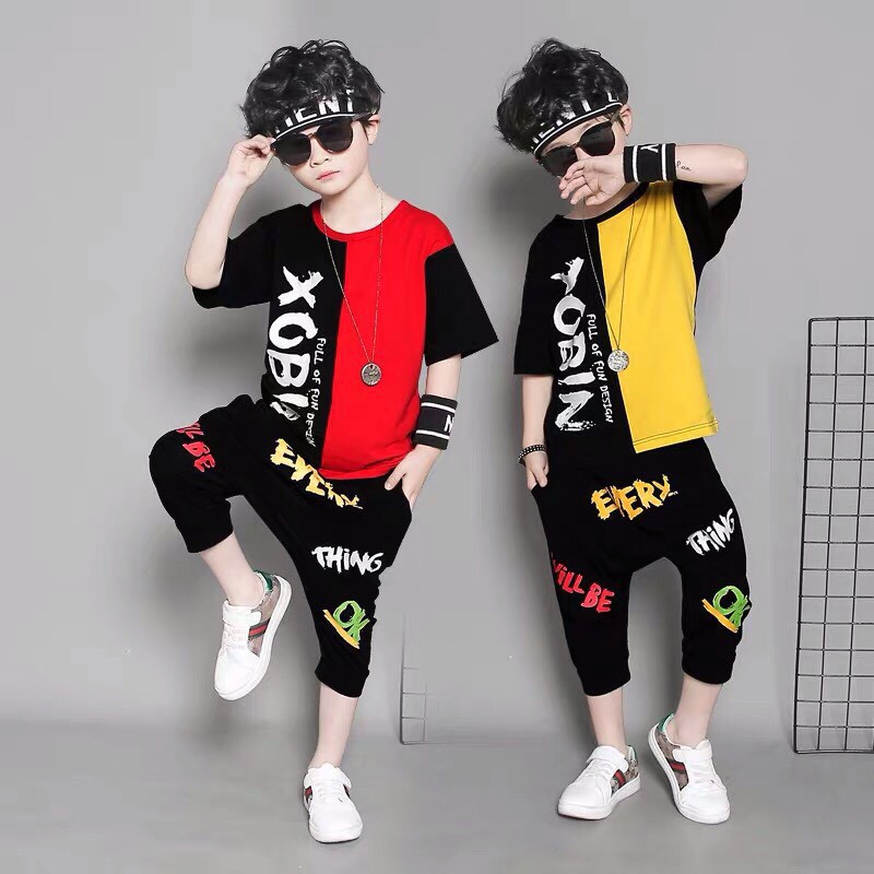 [ xả kho ] EB SÉT bộ quần áo mẫu XO BIN dành cho bé trai 6-10 tuổi  chất vải đẹp
