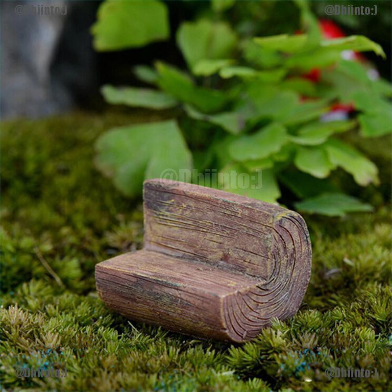 Băng ghế mini bằng gỗ trang trí nhà búp bê dễ thương