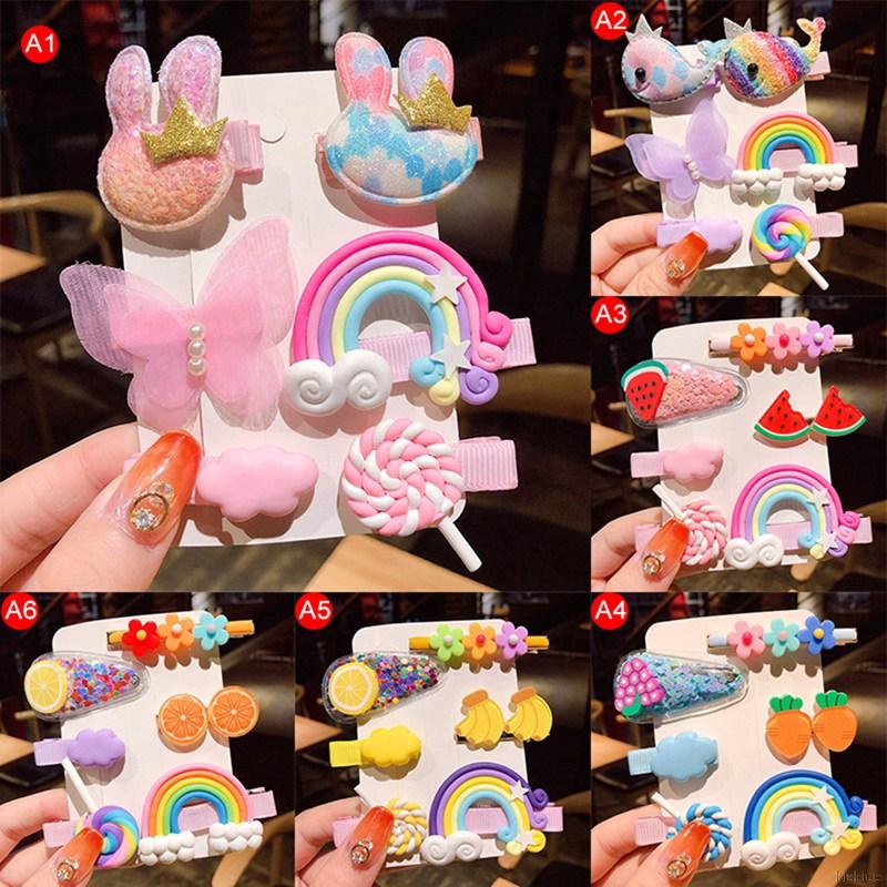 Set 6 Kẹp Tóc Phong Cách Hàn Quốc Cho Bé Gái