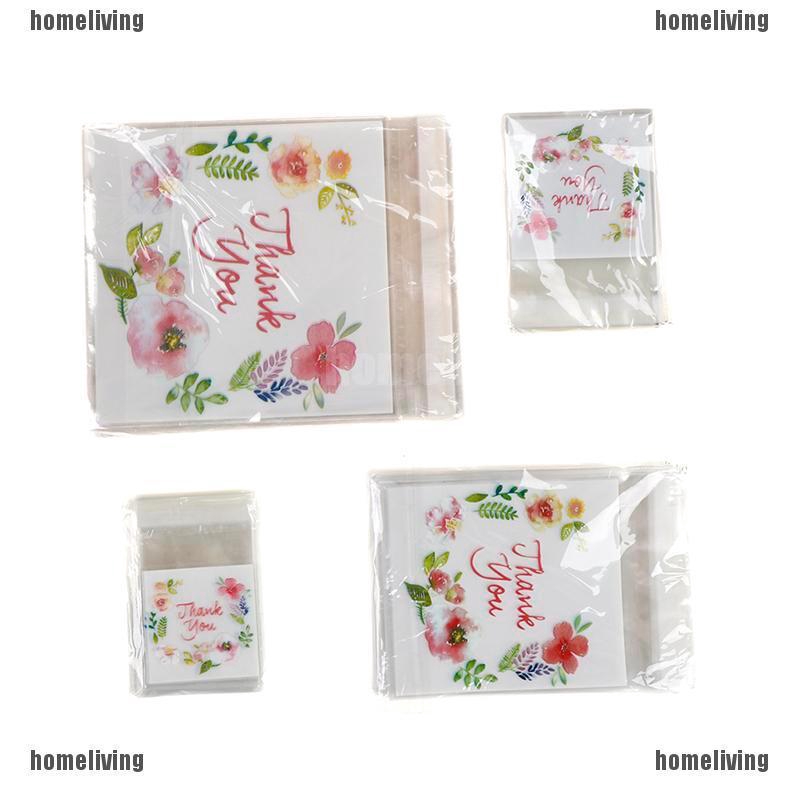 100 túi nhựa đựng bánh quy họa tiết chữ xinh xắn