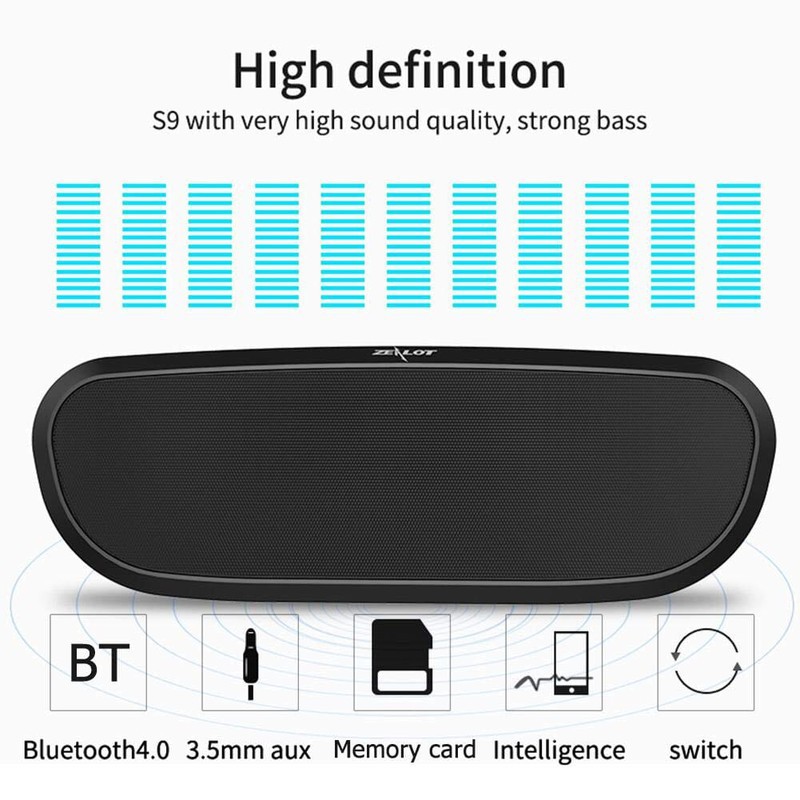 [MÃ 33ELSALE HOÀN 7% ĐƠN 300K] [HÀNG CHÍNH HÃNG] LOA DI ĐỘNG BLUETOOTH KHÔNG DÂY HỖ TRỢ THẺ NHỚ TF ZEALOT S9