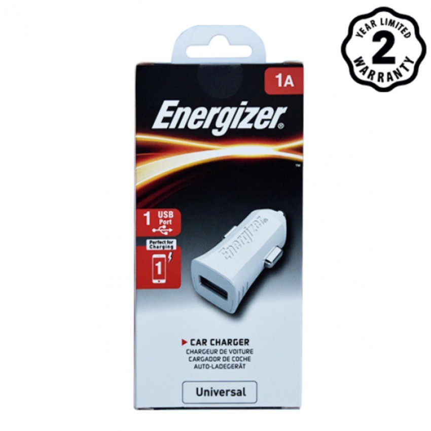 [Freeship toàn quốc từ 50k] Sạc ô tô Energizer 1 cổng USB 1A - DCA1AC cho xe hơi (Trắng)