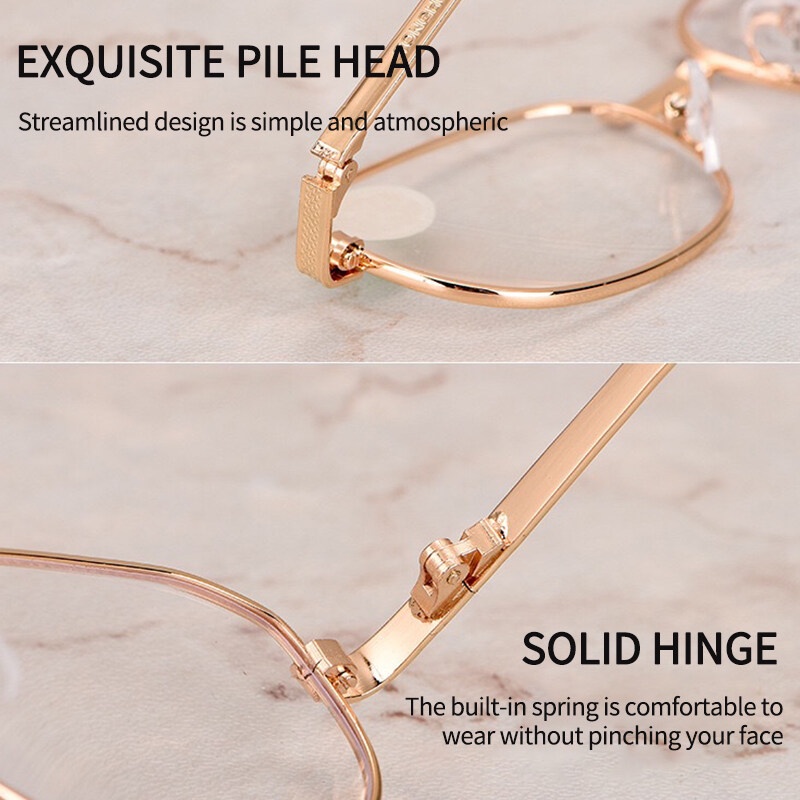 Kính Đọc Sách Gọng Kim Loại Chống Bức Xạ Kèm 100 ~ + 400 Độ