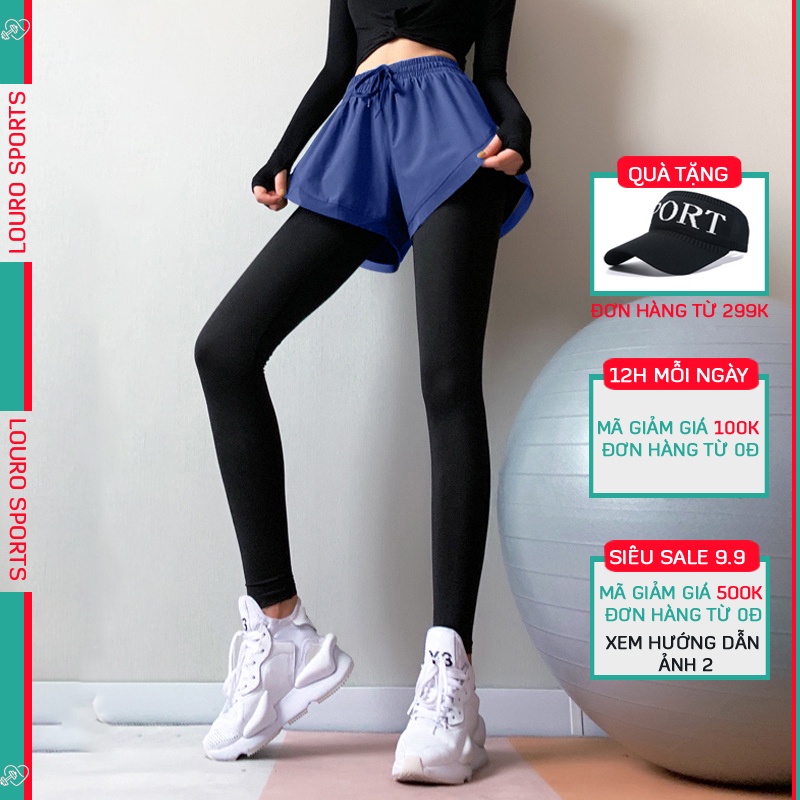 Quần tập Gym nữ Louro QL30 có quần Short liền che khuyết điểm , co giãn 4 chiều, thoáng mát, tập Yoga, Gym, Zumba