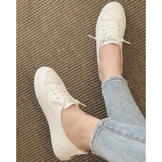 #002038A Giày thể thao dáng lười, màu TRẮNG