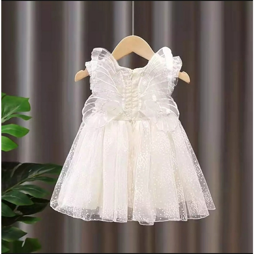Đầm voan công chúa dự tiệc cho bé gái màu trắng size 5-20kg hàng Quảng Châu cao cấp
