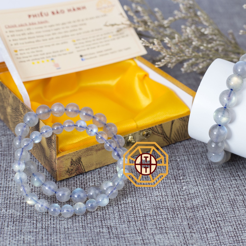 Vòng Tay Phong Thủy Đá XàCừ - Hắc Nguyệt Quang [TẶNG HỘP GỖ] nam nữ mệnh Kim Mộc Thủy Hỏa Thổ - Phong Thủy Tây Tạng