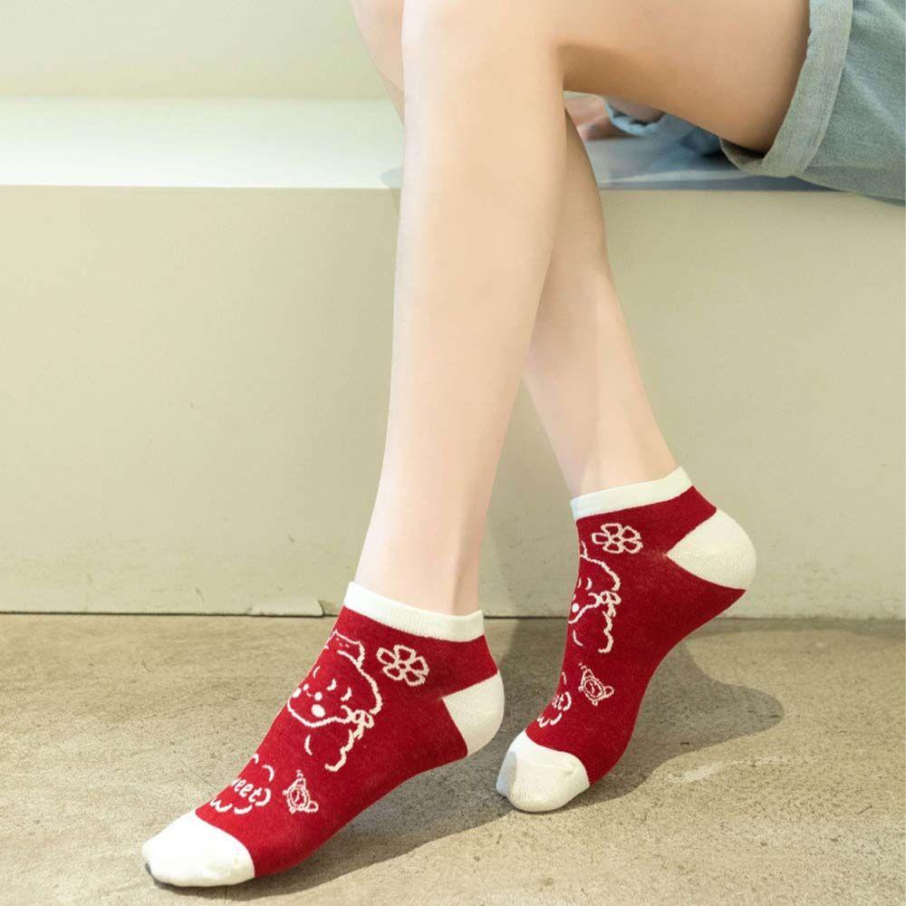 Vớ Cotton Cổ Thấp Họa Tiết Thỏ Hoạt Hình Dễ Thương Thoải Mái