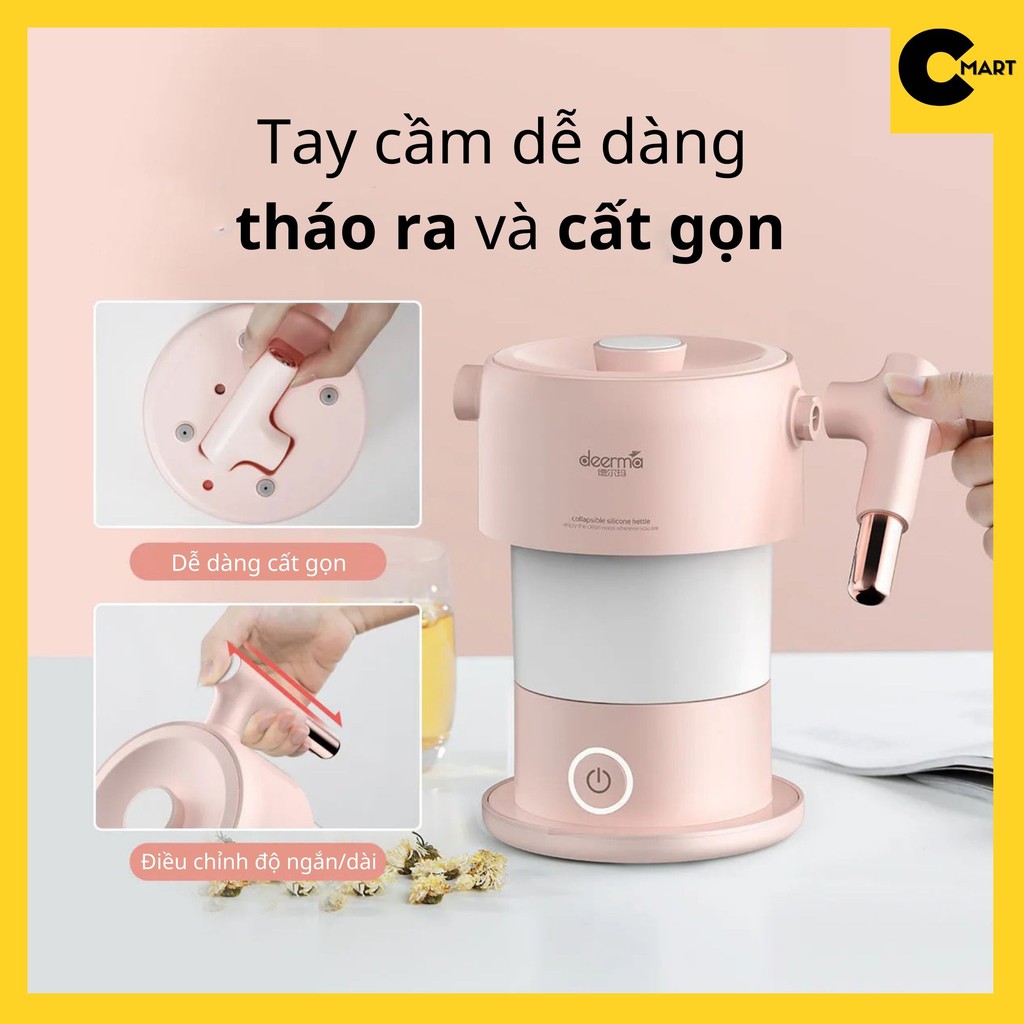 Ấm Siêu Tốc Gấp Gọn Deerma DH206-DH207 Dung Tích 0,6L [CMART GIA DỤNG TIỆN ÍCH]