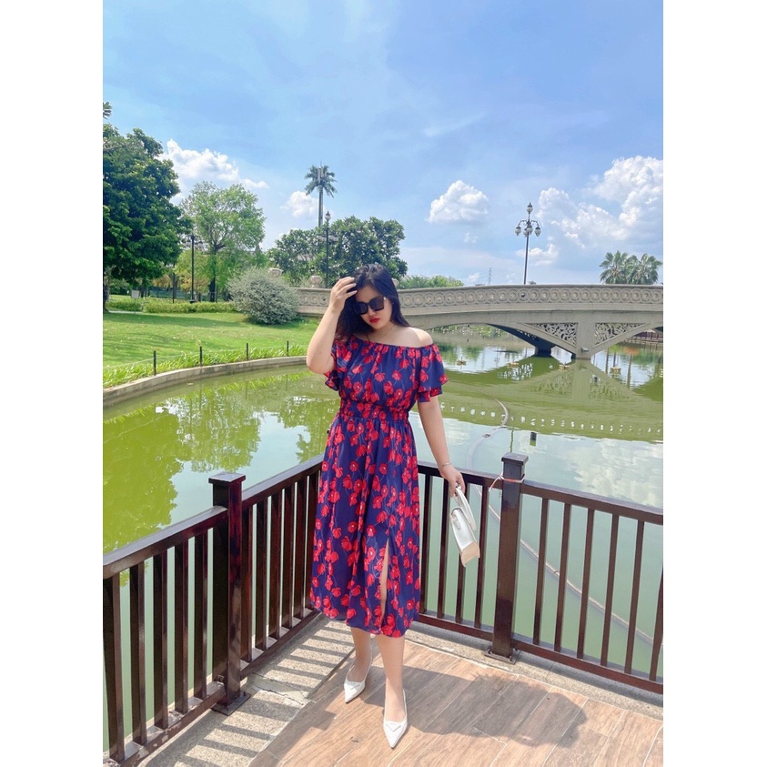 Đầm bigsize nữ Béo Design Đầm Maxi Chun Eo 51kg đến 95kg