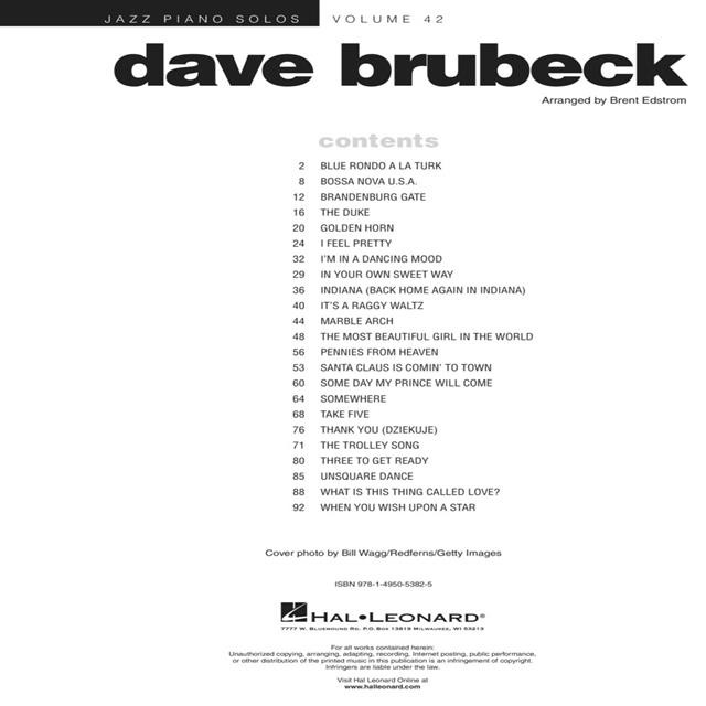Đàn Piano Dave Brubeck Jazz Solo 23 Chất Lượng Cao