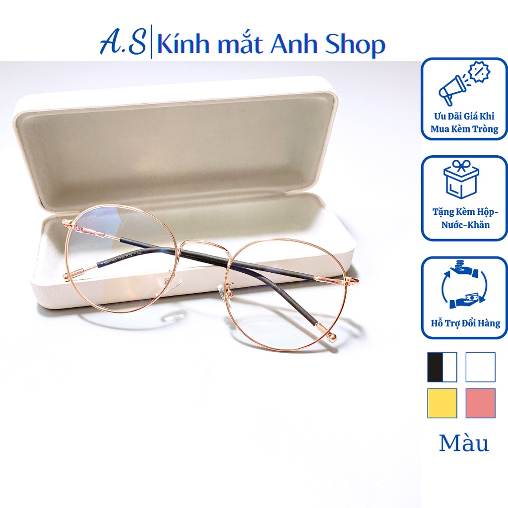 Kính tròn thời trang nam nữ chất liệu kim loại 30017