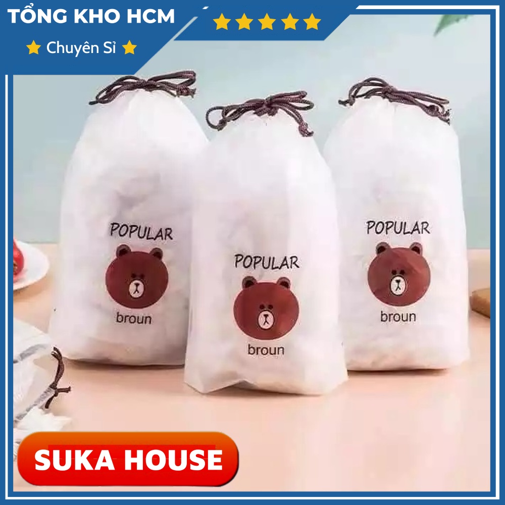 Set 100 Màng Bọc Thực Phẩm Có Túi Gấu SUKAHOUSE H305