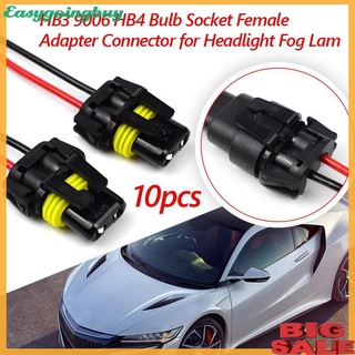 Set 10 ổ cắm đèn pha xe hơi 9005 hb3 9006 hb4