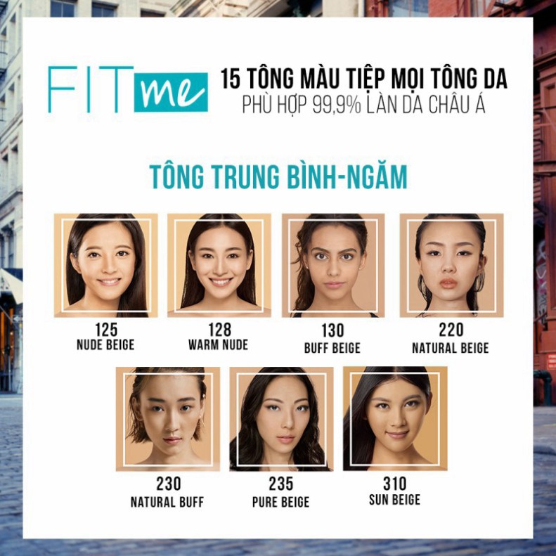 Kem Nền Mịn Nhẹ Kiềm Dầu Chống Nắng Fit Me Maybelline New York Matte SPF 22 30ml (HOT) | BigBuy360 - bigbuy360.vn